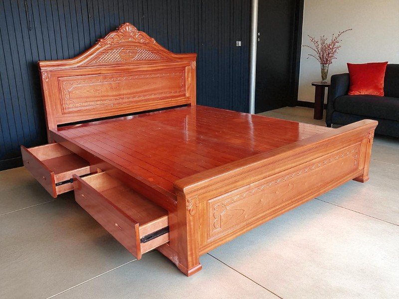Giường Gỗ 1m2 X 2m Nhỏ Gọn Và Bền Đẹp 4 Giường gỗ 1m2 x 2m
