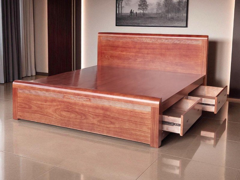 Giường Gỗ 1m2 X 2m Nhỏ Gọn Và Bền Đẹp 3 Giường gỗ 1m2 x 2m