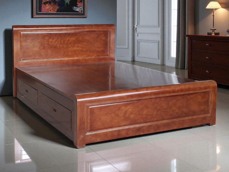 Giường Gỗ 1m2 X 2m Nhỏ Gọn Và Bền Đẹp 2 Giường gỗ 1m2 x 2m