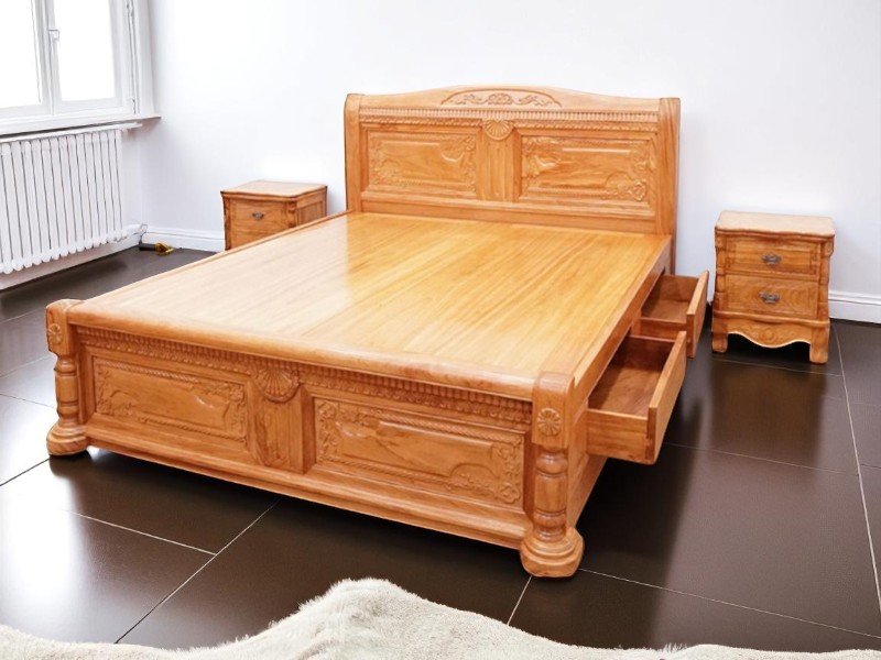 Giường Gỗ Xoan Đào – Sang Trọng, Bền Đẹp Theo Thời Gian 4 Giường gỗ xoan đào