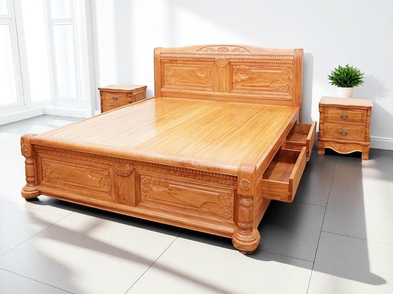 Mẫu Giường Gỗ Đơn Giản Đẹp Dành Cho Mọi Nhà 1 Mẫu giường gỗ đơn giản đẹp