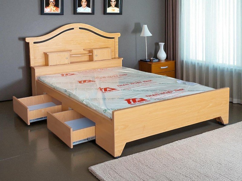 Mẫu giường hộp gỗ đẹp