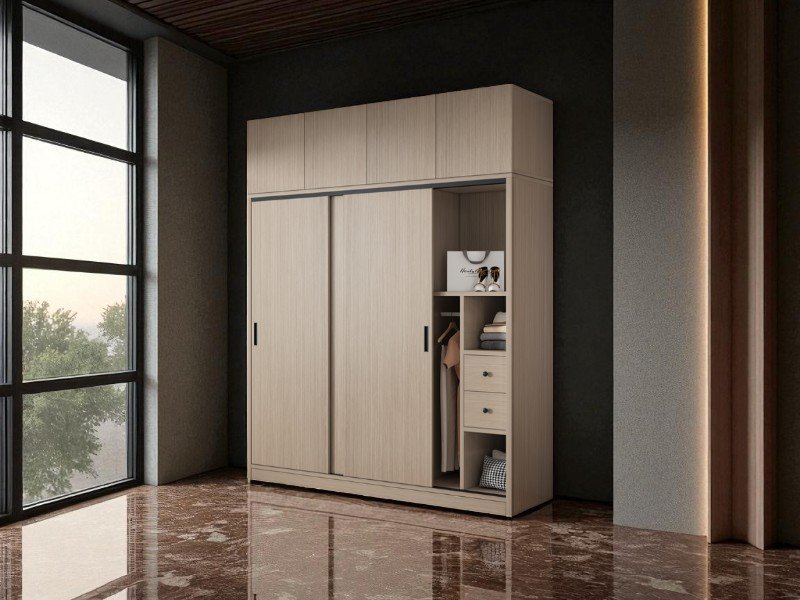Mẫu Tủ Quần Áo Gỗ Tự Nhiên 2 Buồng Tiện Dụng 2 Mẫu tủ quần áo gỗ tự nhiên 2 buồng