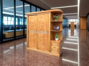 Mẫu tủ quần áo gỗ tự nhiên 2 buồng