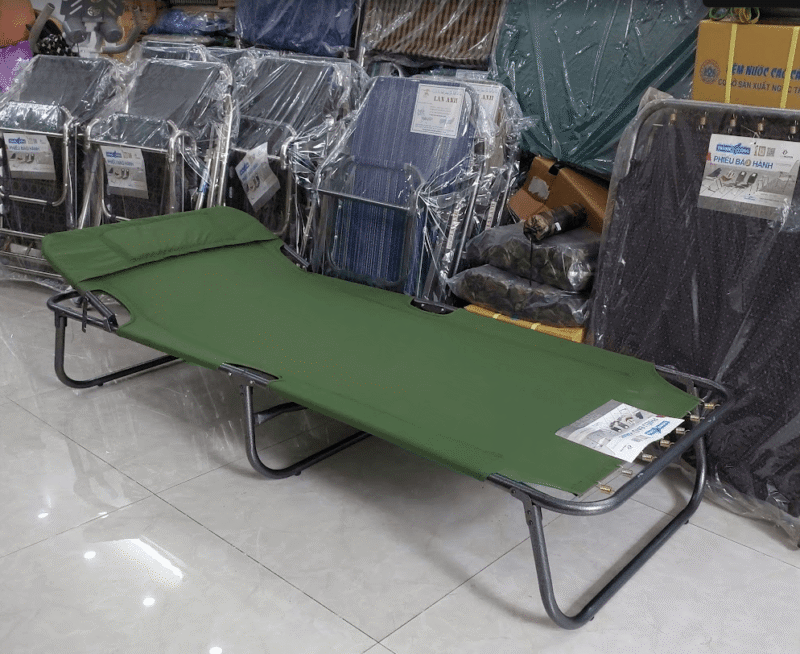 Giường Xếp Vải Dù Cao Cấp | Mã số 3162 | Giá 680k 1 Giường Bọc Nệm Vải Dù Cao Cấp