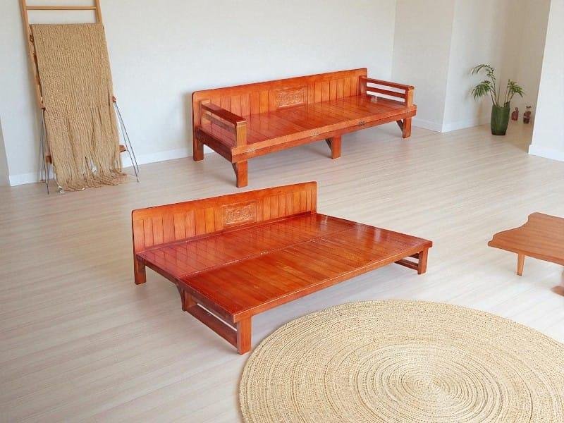 Gấp Ghế Thành Giường Gỗ Tự Nhiên | Mã số 3079 | Giá 3tr9 2 Giường Gấp Thông Minh