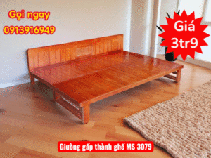 Giường gấp thành ghế gỗ xoan đào | Mã số 3079 | Giá 3tr9 26 Giường gấp thành ghế