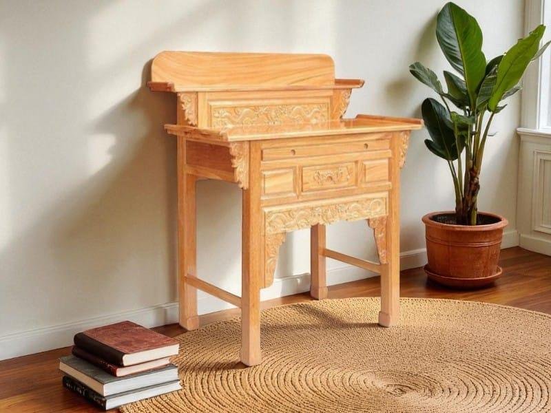 Bàn Thờ Gỗ Gõ Đỏ 2 Tầng Tự Nhiên | Mã số 2730 | Giá 10tr5 2 Bàn thờ gỗ gõ đỏ