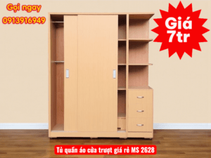 Tủ quần áo cửa trượt giá rẻ | Mã số 2628 | Giá 7tr 32 Tủ quần áo cửa trượt