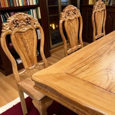 Bộ bàn ăn gỗ gõ đỏ 8 ghế MS 3246 9 Bộ bàn ăn gỗ gõ đỏ 8 ghế MS 3246