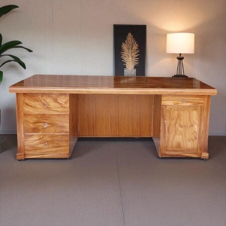 Bàn làm việc gỗ tự nhiên vân hương xám MS 3255