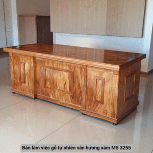 Ban lam viec go tu nhien van huong xam MS 3255