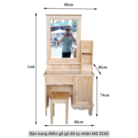 Bàn trang điểm gỗ gõ đỏ MS 3243 8 Bàn trang điểm gỗ gõ đỏ MS 3243