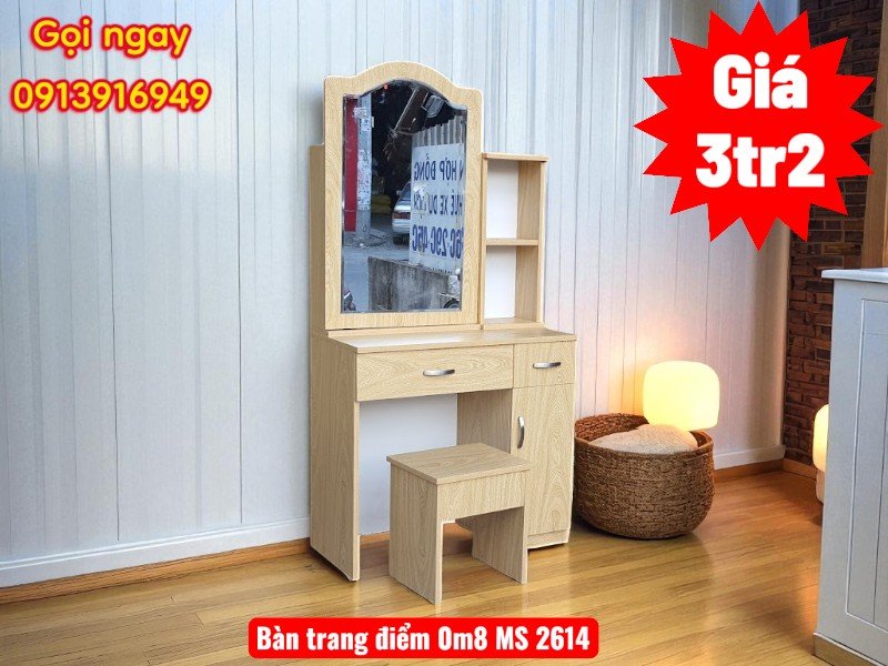 Bàn trang điểm hiện đại nhỏ gọn kèm ghế ngồi