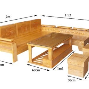 Bộ ghế sa lông gỗ MS 3265 13 Bo ghe sa long go soi tu nhien