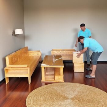 Salon góc gỗ tự nhiên cao cấp MS 3295
