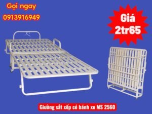 Giường Sắt Xếp Có Bánh Xe | Mã số 2560 | Giá 2tr65 22 Giường sắt xếp có bánh xe