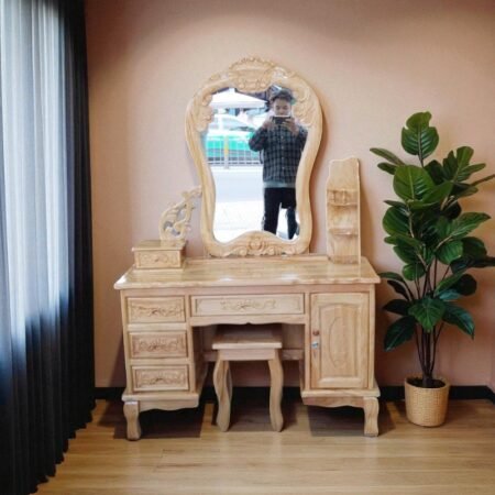 Bàn trang điểm gỗ gõ đỏ MS 3247 8 Bàn trang điểm gỗ gõ đỏ MS 3247