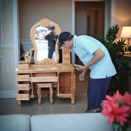 Bàn trang điểm gỗ gõ đỏ MS 3247 7 Bàn trang điểm gỗ gõ đỏ MS 3247