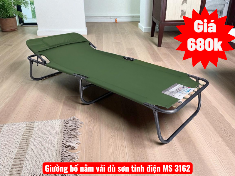 Giường bố nằm vải dù sơn tỉnh điện