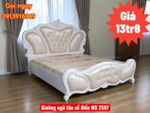 Giường ngủ tân cổ điển | Mã số 2597 | Giá 13tr8 15 Giường ngủ tân cổ điển