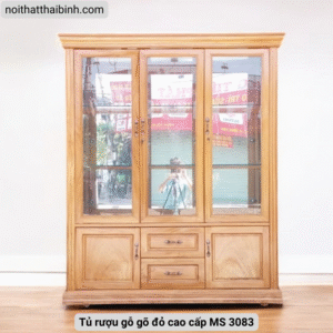 Tủ rượu gỗ gõ đỏ cao cấp MS 3083 8 Tủ rượu gỗ gõ đỏ cao cấp MS 3083