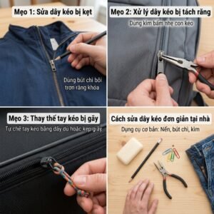 3 Mẹo Sửa Chữa Khóa Kéo Bị Hỏng Chỉ Trong 30 Giây