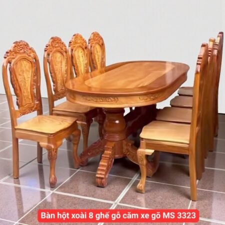 Bộ bàn ăn gỗ mặt đá 6 ghế MS 2822