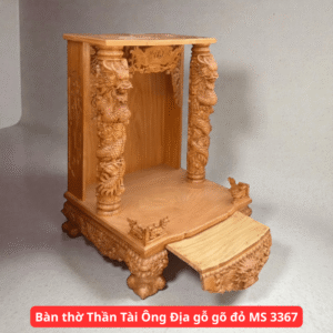 Bàn Thờ Thần Tài Ông Địa Gỗ Gõ Đỏ MS 3372