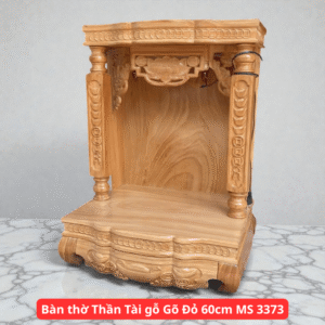Bàn thờ Thần Tài gỗ Gõ Đỏ 60cm MS 3373