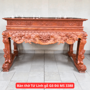 Bàn thờ Tứ Linh gỗ Gõ Đỏ MS 3388