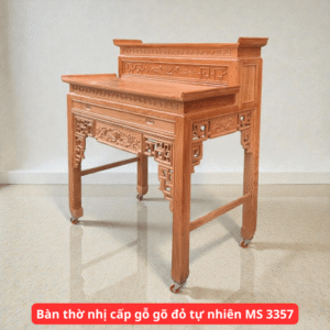 Bàn thờ nhị cấp gỗ gõ đỏ tự nhiên MS 3357