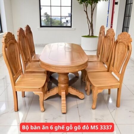 Bộ bàn ăn gỗ mặt đá 6 ghế MS 2822