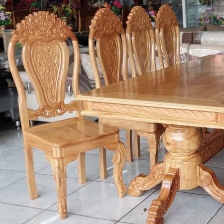 Bộ bàn ăn 8 ghế gỗ gõ đỏ MS 3197