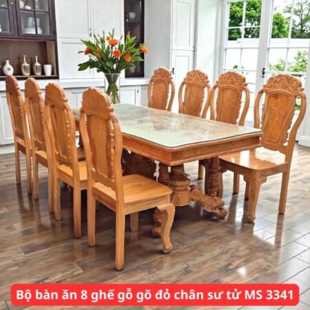 Bộ bàn ăn gỗ mặt đá 6 ghế MS 2822