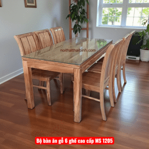 Bộ bàn ăn gỗ 6 ghế cao cấp MS 1205
