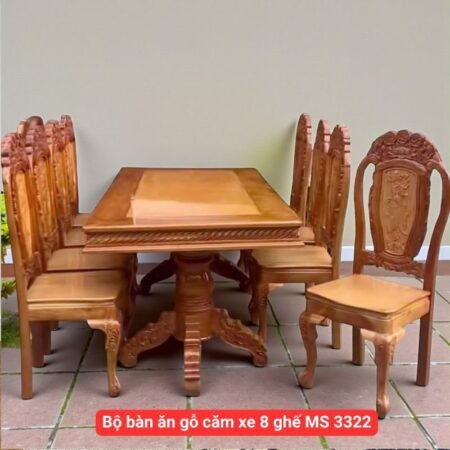 Bộ bàn ăn gỗ mặt đá 6 ghế MS 2822