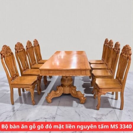 Bộ bàn ăn gỗ mặt đá 6 ghế MS 2822