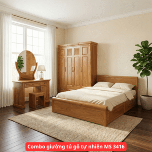 Combo phòng ngủ gỗ tự nhiên MS 3416