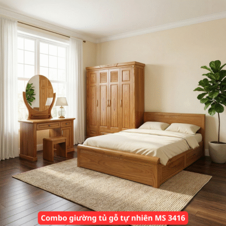 Bộ phòng ngủ gỗ hương xám MS 1944