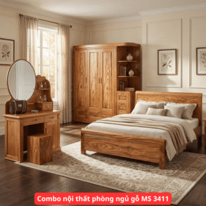 Combo nội thất phòng ngủ gỗ MS 3411