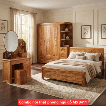 Bộ phòng ngủ gỗ hương xám MS 1944