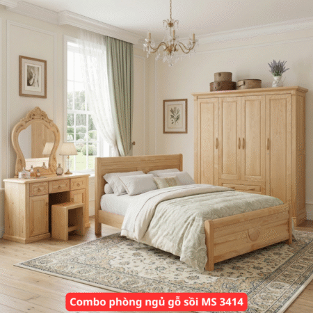 Bộ phòng ngủ gỗ hương xám MS 1944