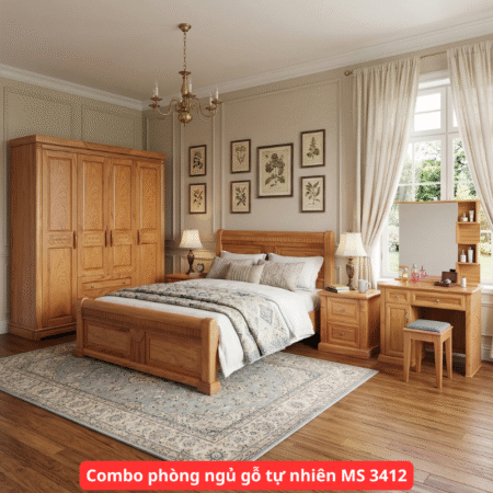 Bộ phòng ngủ gỗ hương xám MS 1944