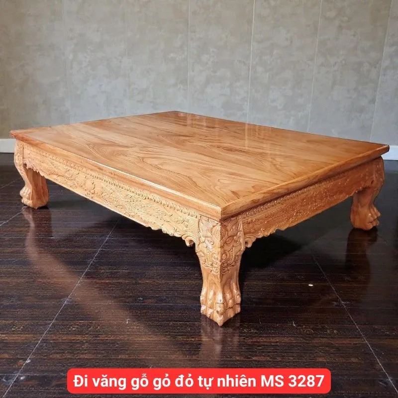 Đi văng gỗ gõ đỏ tự nhiên MS 3286