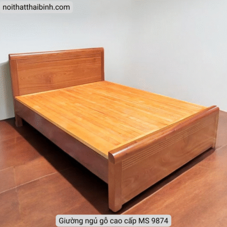Giường gỗ tự nhiên cao cấp MS 9874