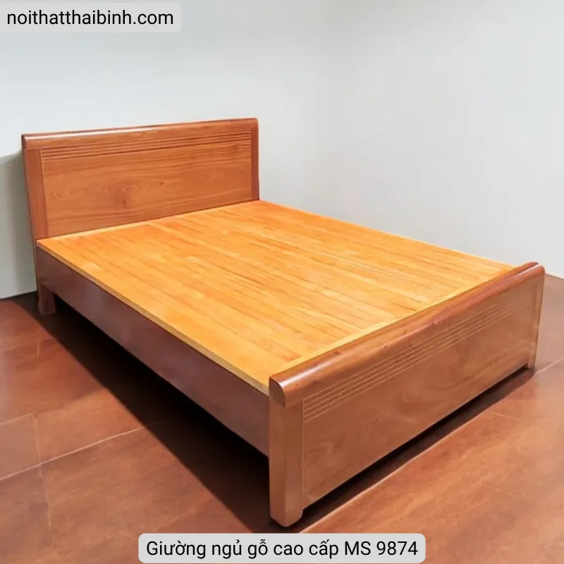 Giường gỗ tự nhiên cao cấp MS 9874
