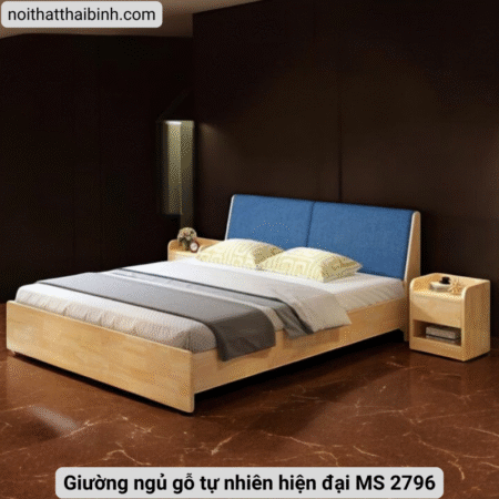 Giường ngủ gỗ tự nhiên hiện đại MS 2796