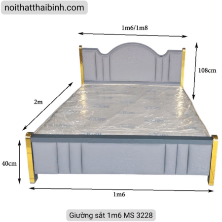 Giường sắt 1m6 MS 3228