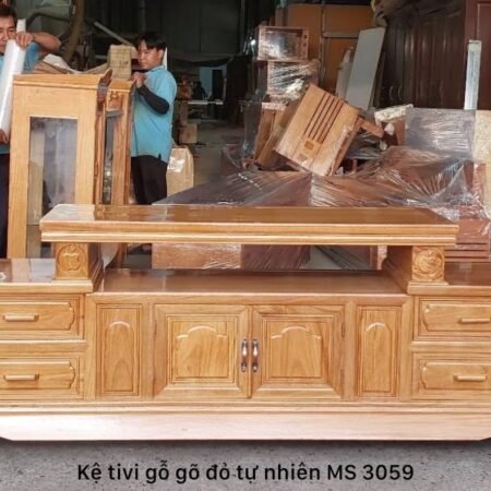 Kệ tivi gỗ gõ đỏ MS 3059
